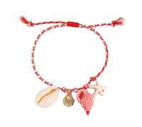 ZEPFJHE Adjustable Charm Ceramic Starfishes Shell Fish Pendant Braided Rope Jewelry For Casual Wear Gift Ideas Unique Ceramic