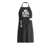 ZEPFJHE Adjustable Cooking Apron With King Queen Mr Mrs Letter Pattern For Loved People Couple Wedding Engagement Gift Polyester Kitchen Apron