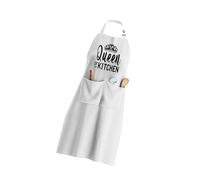 ZEPFJHE Adjustable Cooking Apron With King Queen Mr Mrs Letter Pattern For Loved People Couple Wedding Engagement Gift Polyester Kitchen Apron