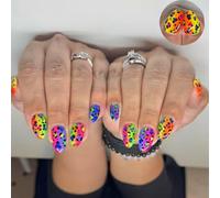 ZEPFJHE Almond Press on Nails Glossy Fake Nails Stick on Nails in 12 Sizes,24 Pcs French Nails Tips for Diys Nails Art Decoratio