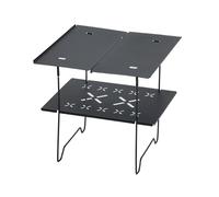 ZEPFJHE Aluminum Plate Table Camping Picnics BBQ Table Double Layer Camping Desk Beach Outdoor For Hiking Folding