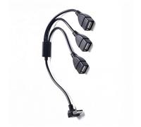 ZEPFJHE Angled USB Male to Triple Female Extension Cable Allowing Charging and Data Transfer for Phones Tablets Keyboards USB Adapter