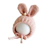 ZEPFJHE Baby Caps with Chain Strap Warm Headwear Rabbits Ears for Comfort Nursery Knitted Hat Furry Rabbits Ears Baby Knit