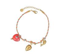 ZEPFJHE Beaded Anklet With Silver Charm Adjustable Thread Design For Women's Casual Accessories Trendy Layering For Outfit Styling