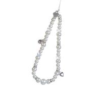 ZEPFJHE Beaded Phone Strap Multipurpose Mobile Decoration Trendsetting Cord For Smartphones Daily Travel Use Multifunctional Heart Strap Keychain