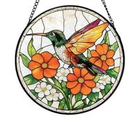 ZEPFJHE Bird Stained Glass Sunlight Catcher with Hanging Chain for Door Wall Window Patios Garden and Indoor Decoration Sunlight Catcher