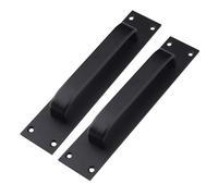 ZEPFJHE Black Sliding Barn Door Handle 2Pieces Set 7.1Inch Hole Center Aluminum Alloy Cabinets Hardware for Bathroom Closet Bathroom Closet Door Handle