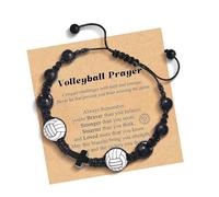 ZEPFJHE Braided Black Cord Wood Braided Cord Natural Bead Sports Inspired Jewelry Men's Casual Wooden Crucifix Wristband