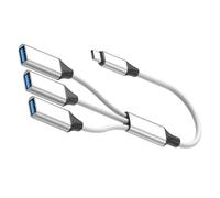 ZEPFJHE Braided USB C Splitter Expander 3 USB Port Converters Supports Printer Keyboards Charging For Computer Mobile Charging Hub Cable