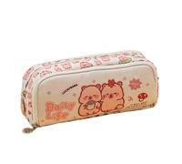 ZEPFJHE Cartoon Pencil Case Multi Compartments Canvas Pencils Organiser Bag Travel Cosmetic Storage Bag for Student Women Adult Capybara Pencil Case