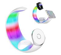 ZEPFJHE Charging Stand Station Holder with Colorful Moons Light Effect for Phone Watch Earphone Fast Charging Night Table Station