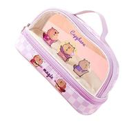 ZEPFJHE Clear Pencil Case Cartoon Capibala Pouches Makeup Bag Large Capacity Pen Back to School Supplies for Girls Clear Cartoon Capibala Pouch for Student