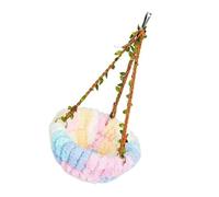 ZEPFJHE Comfortable Plush Bird Nest Hanging Rest Hammock Bed with Removable Cushion Easy Cleaning Parrots Bed Cage Accessories Bird Hammock