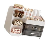 ZEPFJHE Compact Transparent Makeup Box Multiple Sections Space Saving for Cosmetics ABS Cosmetic Box