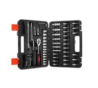ZEPFJHE Complete Mechanics Tool Kits 53 Piece Socket Wrench Set Metric Size with Case for Automotive Repair and Craft Projects Household Repair Tools with Storage Case