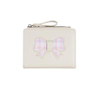 ZEPFJHE Contemporary PU Leather Wallet Short WalletBows Decors and Organized Card Space Card Holder Money Purse Travel Friendly Short Wallet