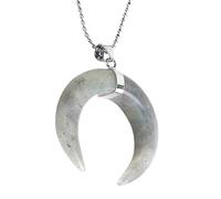 ZEPFJHE Crescents Moon Crystal Necklace Natural Stone Necklace Elegant Neck Chain For Fashion Enthusiasts Jewelry