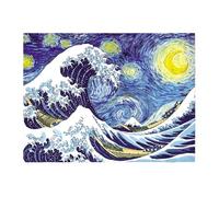 ZEPFJHE Cultural Themed Wall Hanging Tapestry Polyester Japnese Waved Decorative Backdrop for Interior Styling Enthusiasts Japanese Tapestry Wall Decors