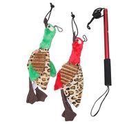 ZEPFJHE Dogs With Squeaky Plush Dog Extendable Teaser Wand Tug Of War Exercise Playing Interactive Dog