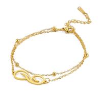 ZEPFJHE Double Layer Infinities For Women Stainless Steel Comfortable Stylish And Versatile Jewelry Special Gifts Adjustable