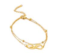 ZEPFJHE Double Layer Infinities For Women Stainless Steel Comfortable Stylish And Versatile Jewelry Special Gifts Adjustable