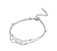 ZEPFJHE Double Layer Infinities For Women Stainless Steel Comfortable Stylish And Versatile Jewelry Special Gifts Adjustable