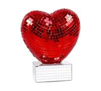 ZEPFJHE Easy to Cleaning Heart Shape Mirrored Display for Romance Valentine Setting Gift Ideas Home Accent Simple Maintenance Glass Ornament