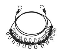 ZEPFJHE Elastics Clotheslines Washing Line Retractable Airer Wind Proof Rope with 12Wire Clip for Camping Clothes Laundry Drying Outdoor Clothes Hanger