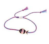 ZEPFJHE Elegant Adjustable Braided Cord Featuring Metallic Fish Charm and Smooth Oil Finish for Daily Wear Oil Treated Alloy Pendant