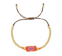 ZEPFJHE Elegant Braided Wrist Chain Featuring Handmade Crystal And Gold Coppers Beads For Versatile Wear Adjustable Length