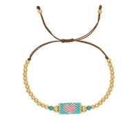 ZEPFJHE Elegant Braided Wrist Chain Featuring Handmade Crystal And Gold Coppers Beads For Versatile Wear Adjustable Length