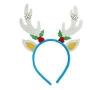 ZEPFJHE Elegant Gold Reindeer Elk Headband For Christmas Holiday Parties Comfortable Fabric Headpieces Hair Accessory Corporate Event Costume Accessory