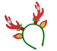 ZEPFJHE Elegant Gold Reindeer Elk Headband For Christmas Holiday Parties Comfortable Fabric Headpieces Hair Accessory Corporate Event Costume Accessory