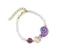 ZEPFJHE Elegant Marine-Themed Adjustable Ceramic Snail Pendant With Crystal Beads For Daily Wear Ceramic Charm