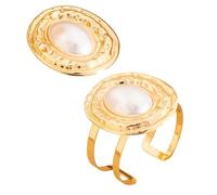 ZEPFJHE Elegant Oval And Rings Set Exaggerated Jewelry Fashionable Women Accessories For Daily Wear Or Evening Parties Oval Set