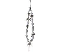ZEPFJHE Elegant Silver Charm Phone Lanyard ABS Matter Matter Design Secure Attachment For Devices Slip Phone Neck Strapped