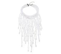 ZEPFJHE Elegant Waterfall Faux Pearls Necklace Adjustable Clavicle Chain Fashion Jewelry For Evening Parties And Daily Wear Elegant Versatile Layering Necklace