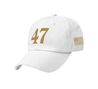 ZEPFJHE Embroidered 47 Baseball Hat Breathable Polyester Adjustable Fit Unisex Hat for Outdoor Sports Adjustable Breathable Cotton Baseball Hat with Embroidered Lettering for Men Women and Youth