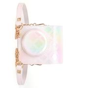 ZEPFJHE Embroidered Checkered Camera Case PU Leather Soft Covers Bag for Mini12 Film Camera Bag with Shoulder Straps