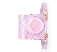 ZEPFJHE Embroidered Checkered Camera Case PU Leather Soft Covers Bag for Mini12 Film Camera Bag with Shoulder Straps