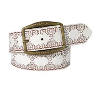 ZEPFJHE Engraved Embossed Floral Faux Leather Waist Belt Antique Bronze Buckle Adjustable PU Belt Waistband For Women Jeans