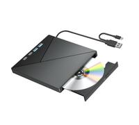 ZEPFJHE External Optical Drive with Type-C and USB-a Cable, Portable Disc Reader for Laptop Desktop Playback File Access and Backup Use External Optical Drive Usb Laptop Disc Reader