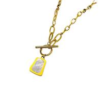 ZEPFJHE Fashion Forward Pendant Necklace Metal Steel Neck Chain Modern Jewelry Accessory For Enthusiasts Fashion Necklace For Women