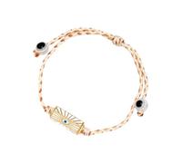 ZEPFJHE Fashionable Luck Eye Heart Letter Charm With Adjustable Braided Rope And Glaze Designs For Daily Handmade