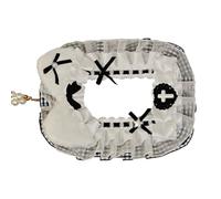 ZEPFJHE Fashionable Plush Cats Ears Photo Card Case with Ruffled Lace and Beaded Chain Cards Sleeve for Bag Charm Or Keyring Fashionable Card Display Holder