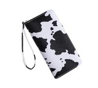 ZEPFJHE Fashionable PU Cow Pattern Handheld Wallet PU Leather for Shopping and Social Gatherings