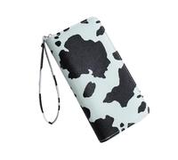 ZEPFJHE Fashionable PU Cow Pattern Handheld Wallet PU Leather for Shopping and Social Gatherings