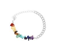 ZEPFJHE Fashionable Women Natural Colorful Stones Stainless Steel Splicing For Everyday Wear Colorful Stone Jewelry