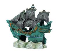 ZEPFJHE Fishtanks Decoration Resin Ship Figurine Shelter Cave Landscape Wrecked Ship Statue Fish Shrimp Landscaping Hideouts House Fishtanks Decoration