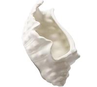 ZEPFJHE Flexible Ceramic Accessories Tray with Conch Shaped Holder for Countertop Dresser Bathroom Styling Conch Shaped Ceramic Jewelry Tray